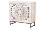 Giner y Colomer Aparador Madera Mango Pata Metal Blanco y Gris Envejecido 80x80 cm